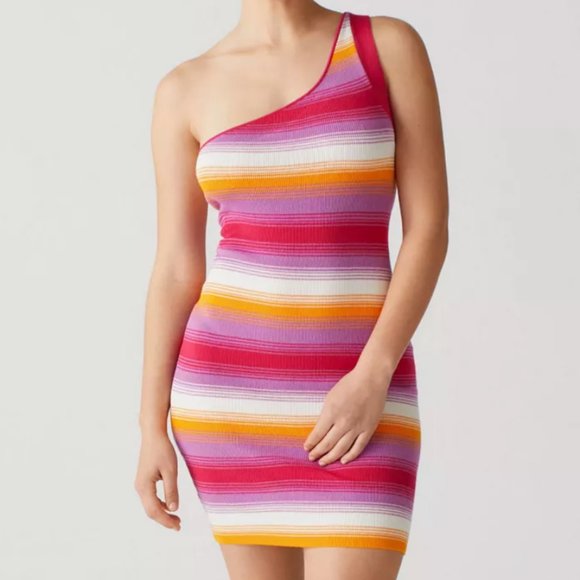 NWT! Urban Outfitters Jax One Shoulder Mini Dress - Picture 1 of 6